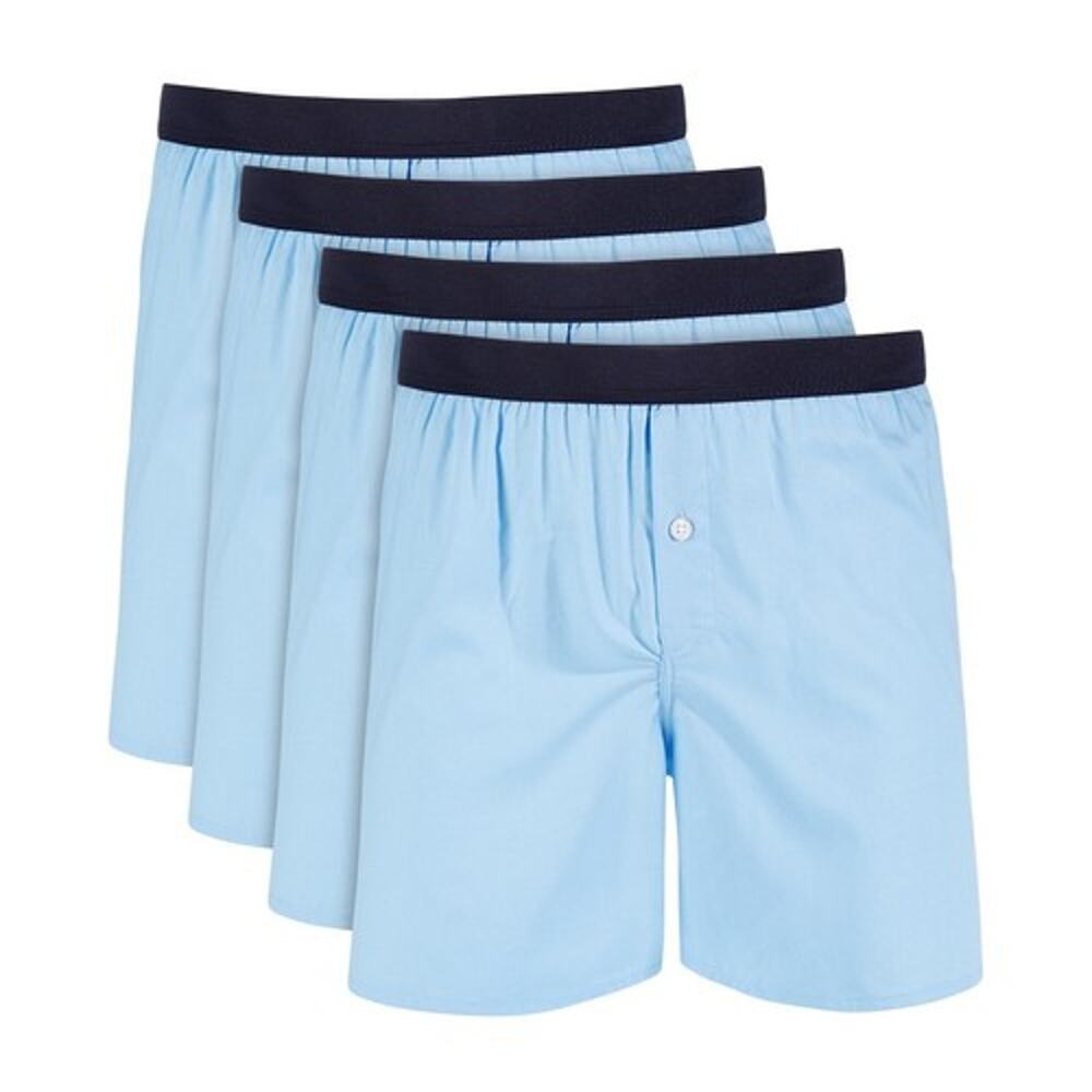 Club Room Men’s Woven Boxers 4 Pack XXL Blue 100% Cotton Tagless NWT